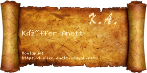 Küffer Anett névjegykártya
